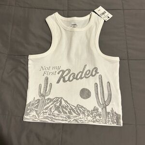 Cropped Racer Tank “Not My First Rodeo”